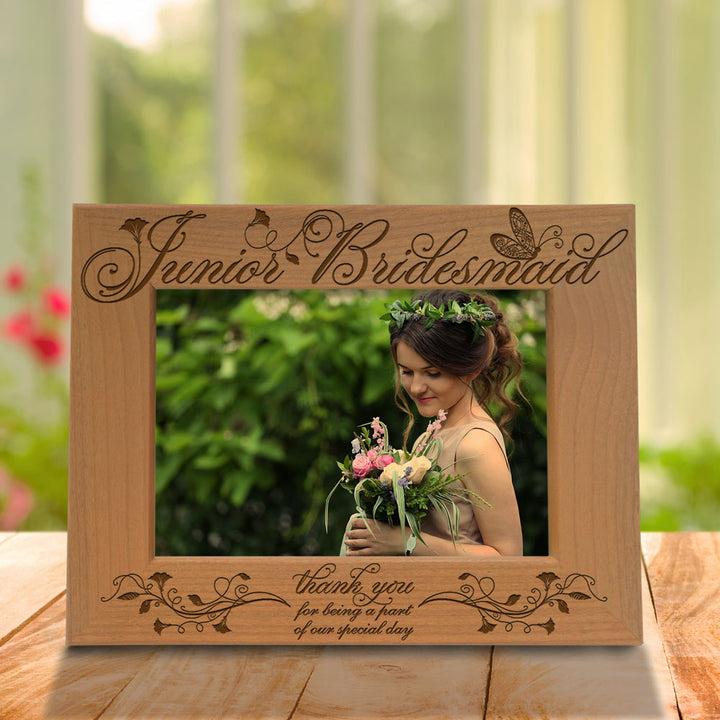 Junior Bridesmaid Wood Frame, Junior Groomsman Wood Frame