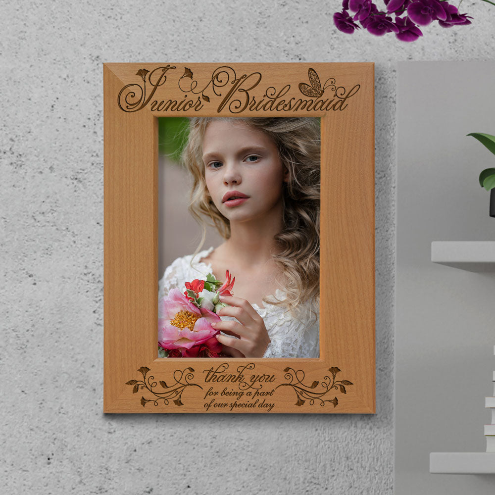 Junior Bridesmaid Wood Frame, Junior Groomsman Wood Frame