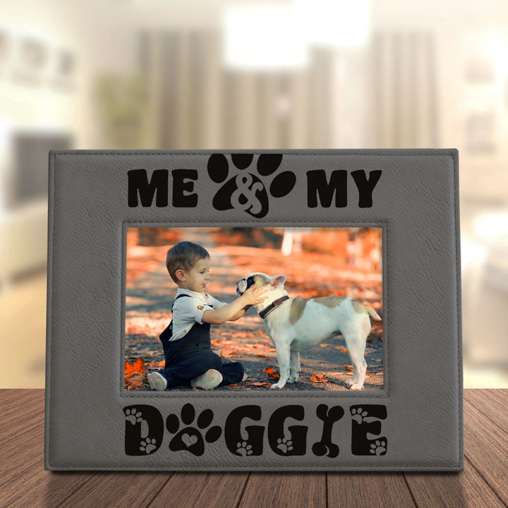 Me and My Doggie Leather Frame