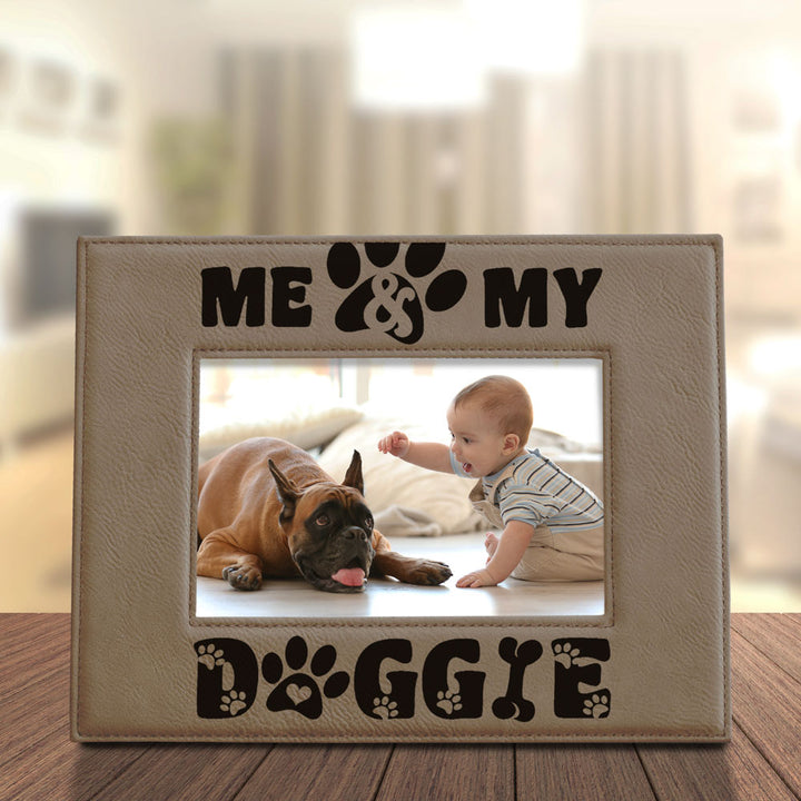 Me and My Doggie Leather Frame