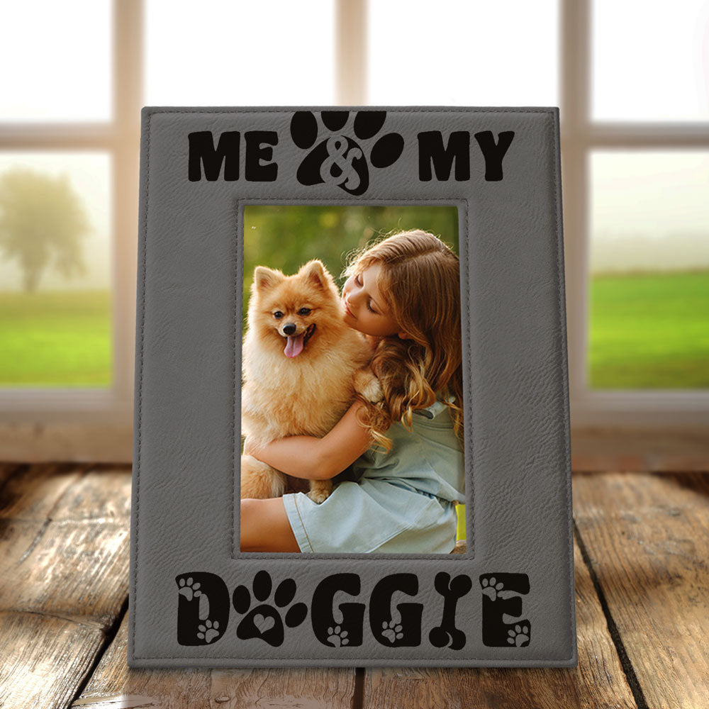 Me and My Doggie Leather Frame