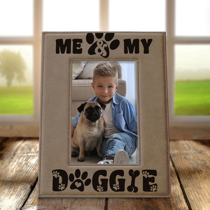 Me and My Doggie Leather Frame