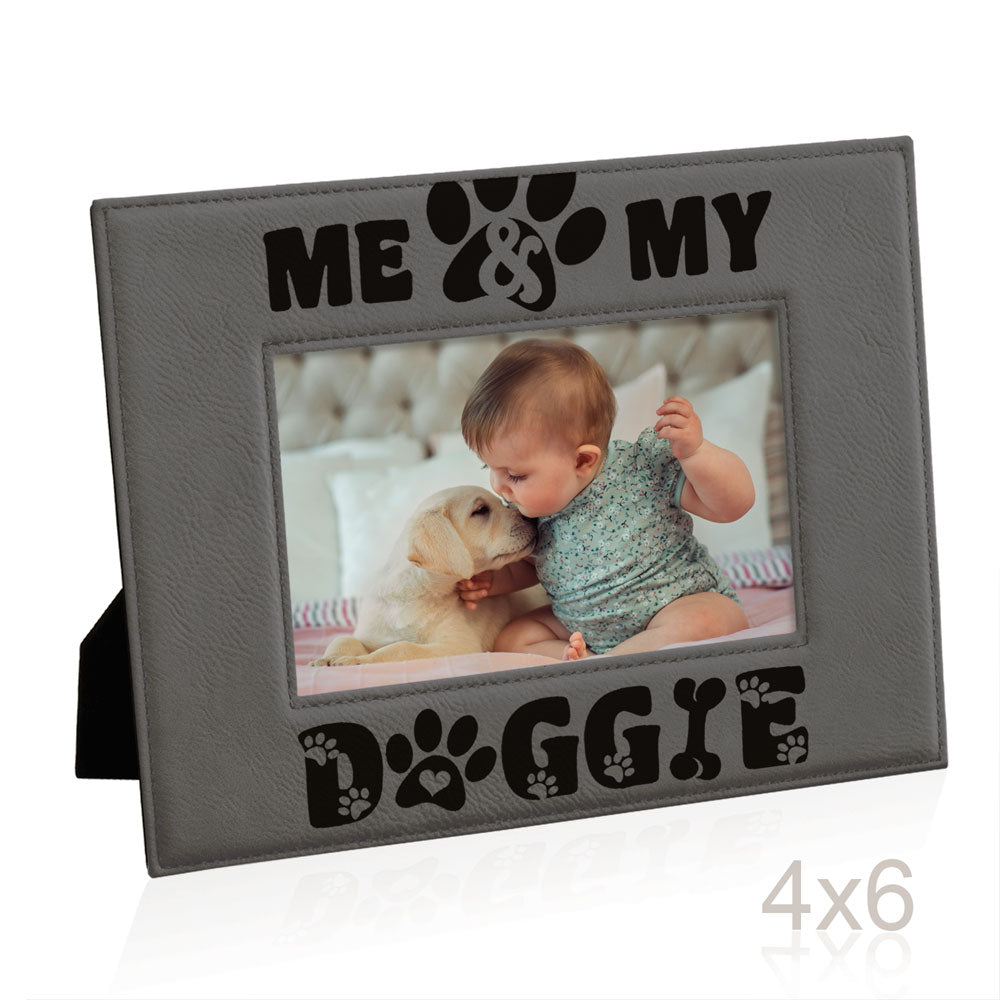 Me and My Doggie Leather Frame