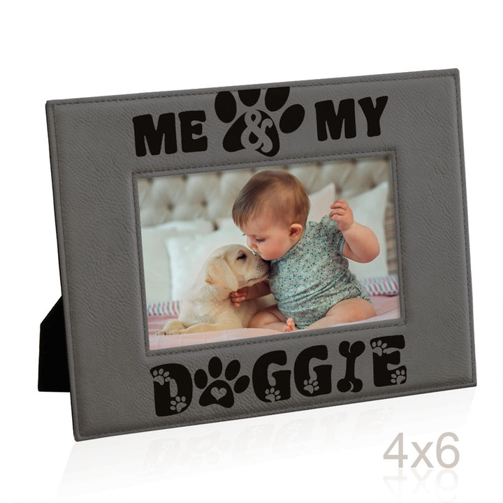 Me and My Doggie Leather Frame