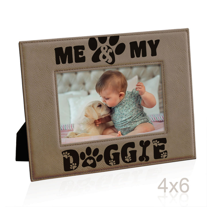 Me and My Doggie Leather Frame