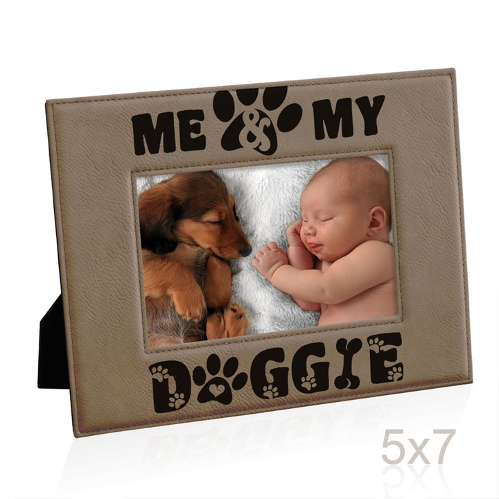 Me and My Doggie Leather Frame