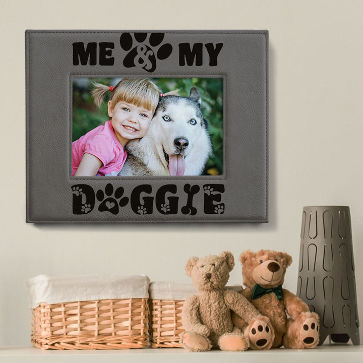 Me and My Doggie Leather Frame