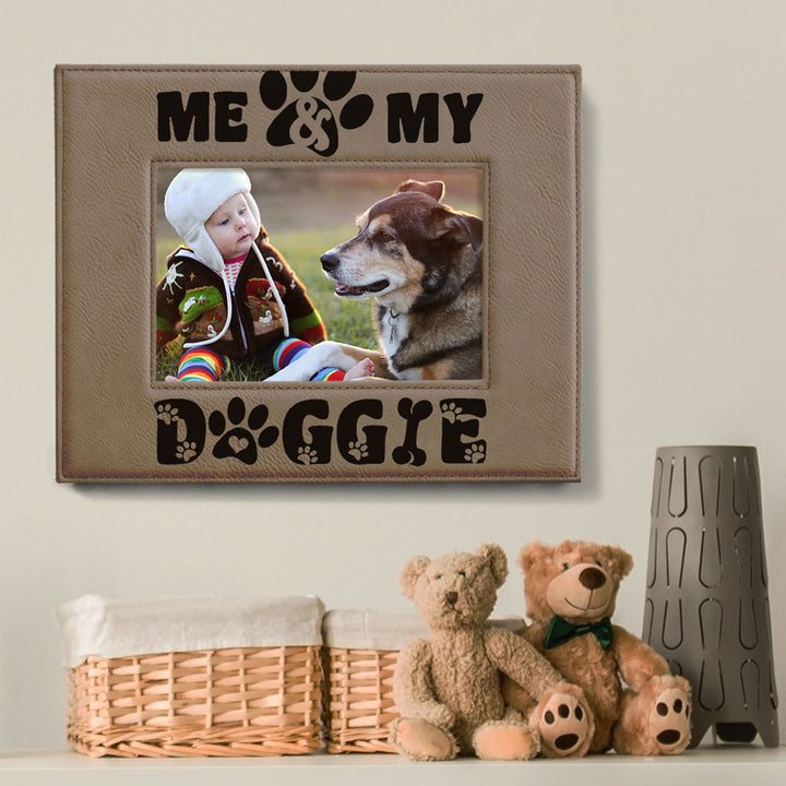 Me and My Doggie Leather Frame