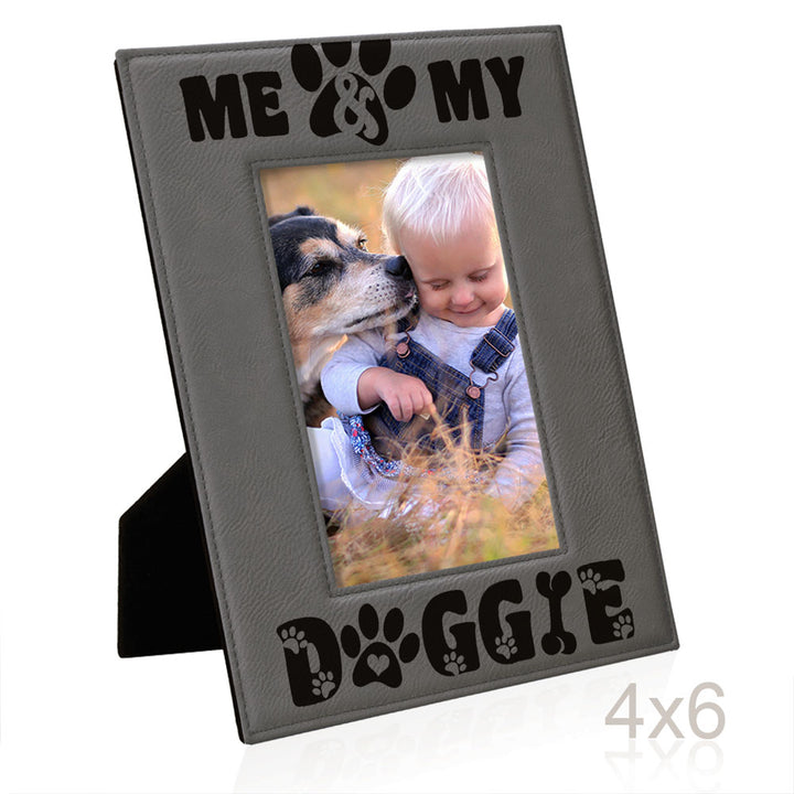 Me and My Doggie Leather Frame