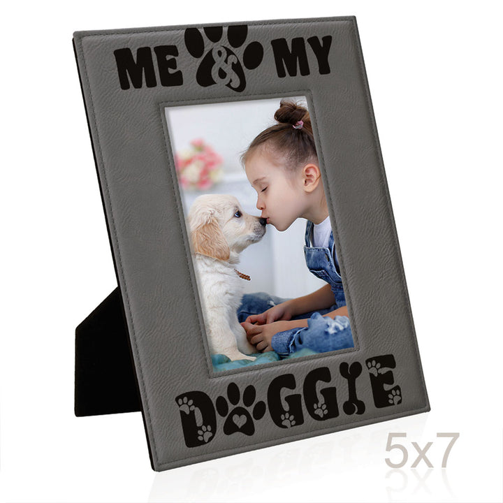Me and My Doggie Leather Frame