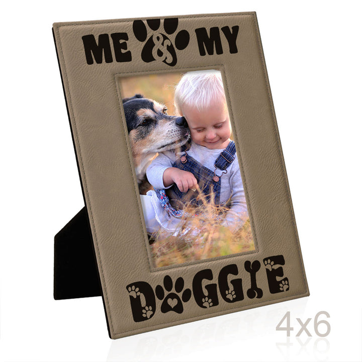 Me and My Doggie Leather Frame