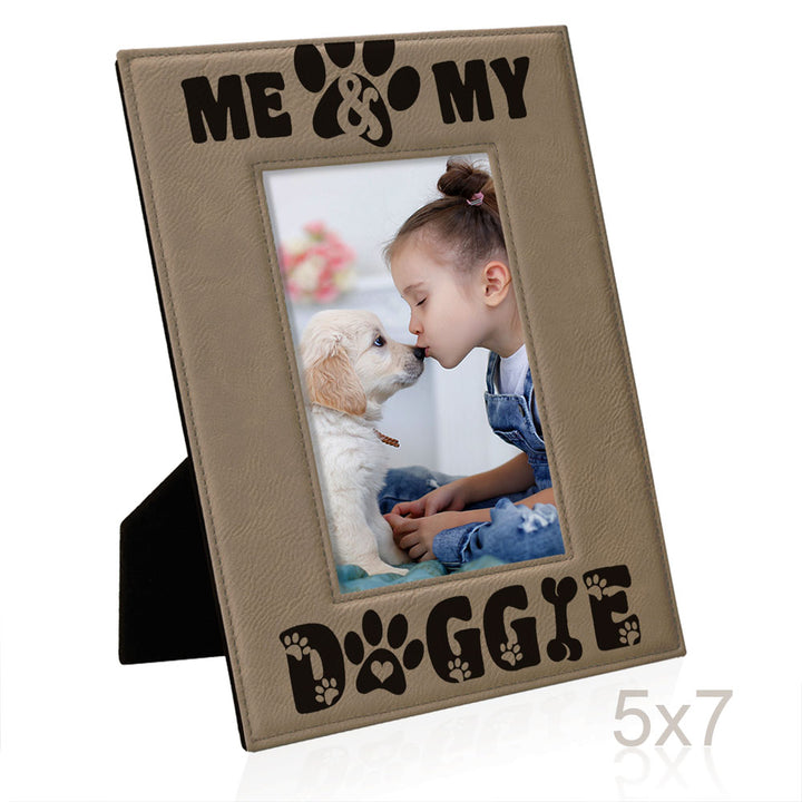 Me and My Doggie Leather Frame