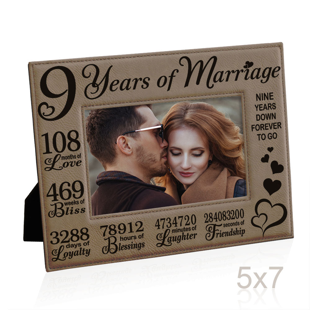 KATE POSH - 9 Years of Marriage Forever To Go Leather Picture Frame –  KatePosh, image size:1000x1000