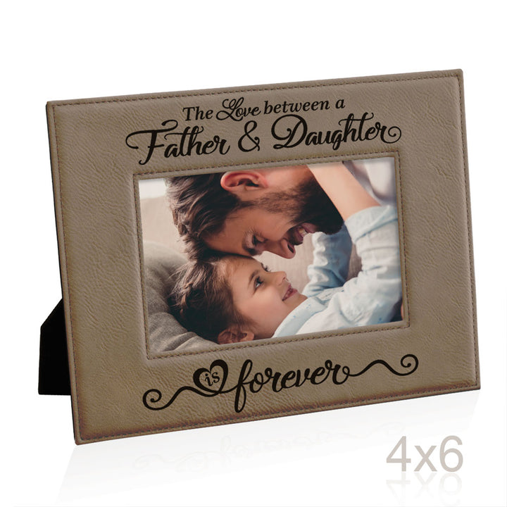 Father & Daughter Love Leather Frame