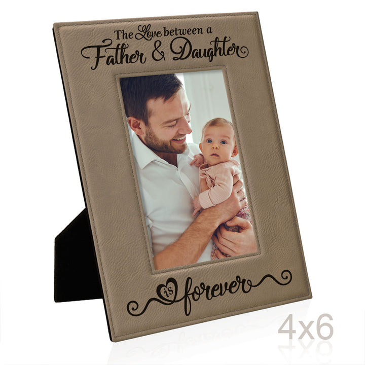Father & Daughter Love Leather Frame
