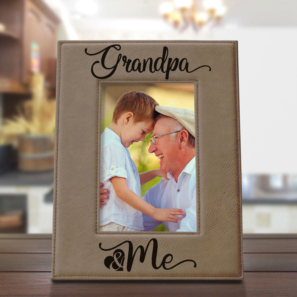 Grandpa and Me Leather Frame