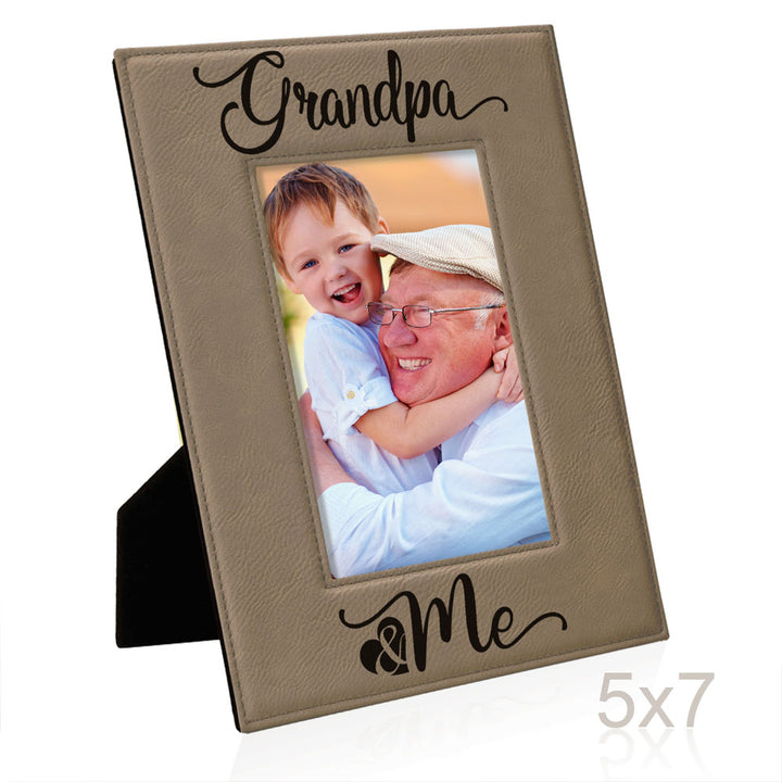 Grandpa and Me Leather Frame