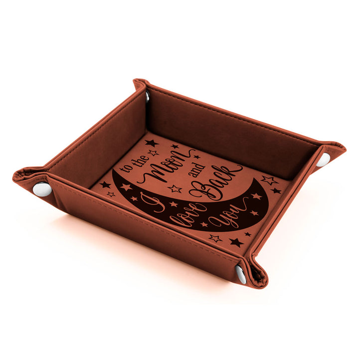 I Love You to the Moon and Back Leather Tray