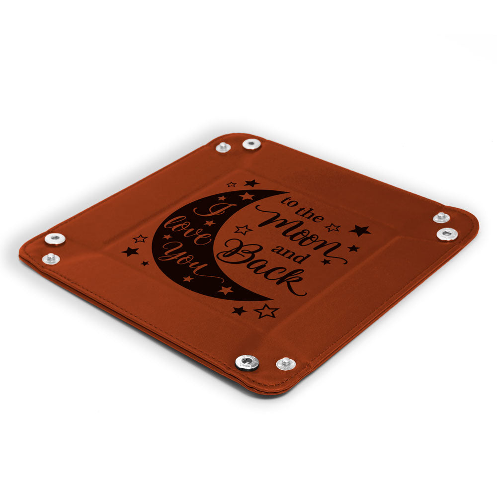 I Love You to the Moon and Back Leather Tray