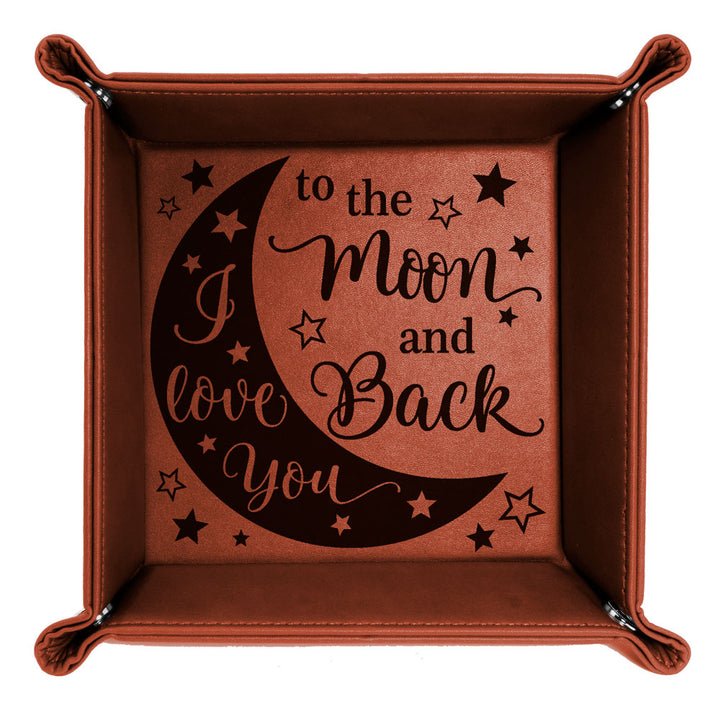 I Love You to the Moon and Back Leather Tray