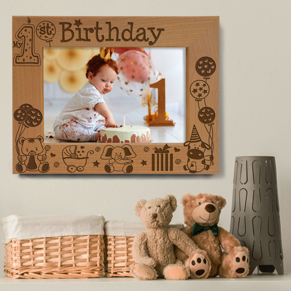 My First Birthday Wood Frame