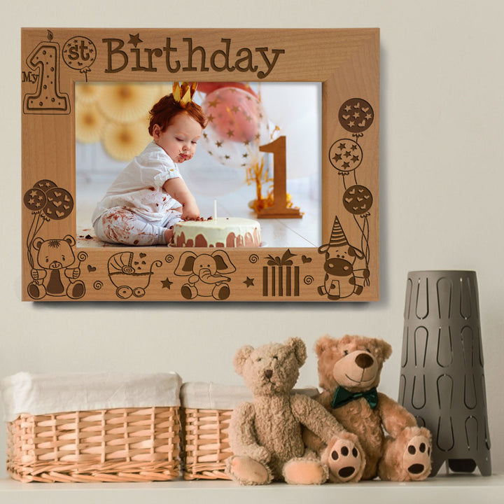 My First Birthday Wood Frame