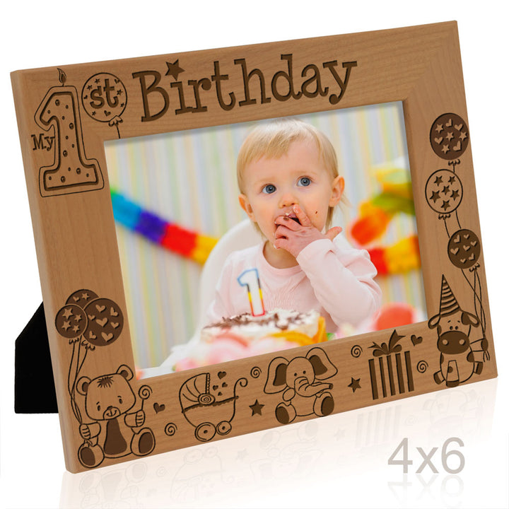 My First Birthday Wood Frame