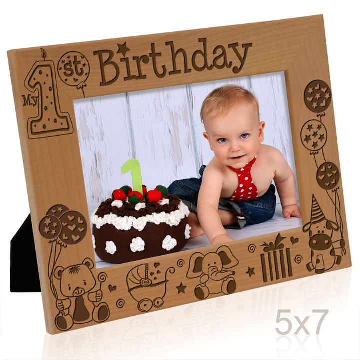 My First Birthday Wood Frame