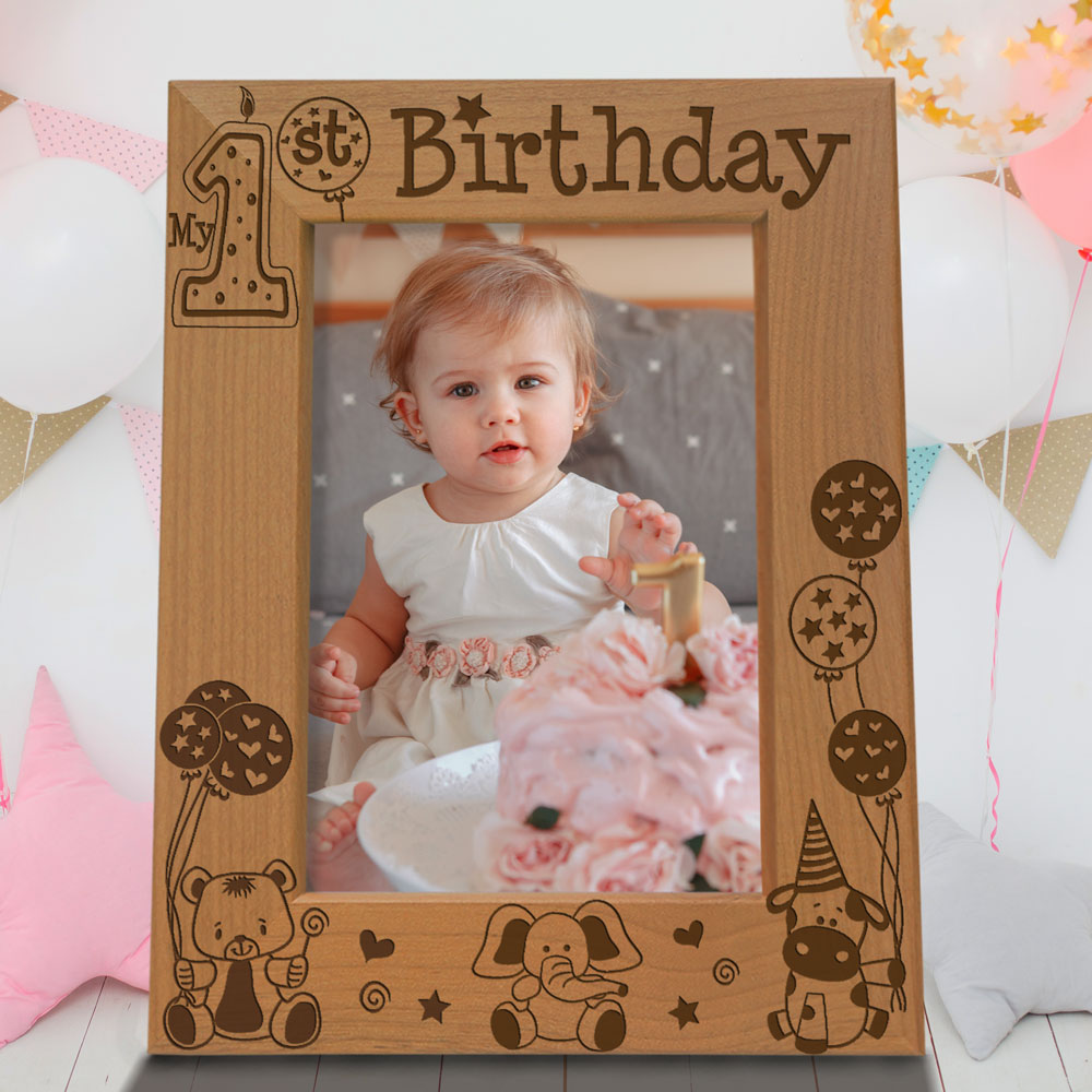 My First Birthday Wood Frame