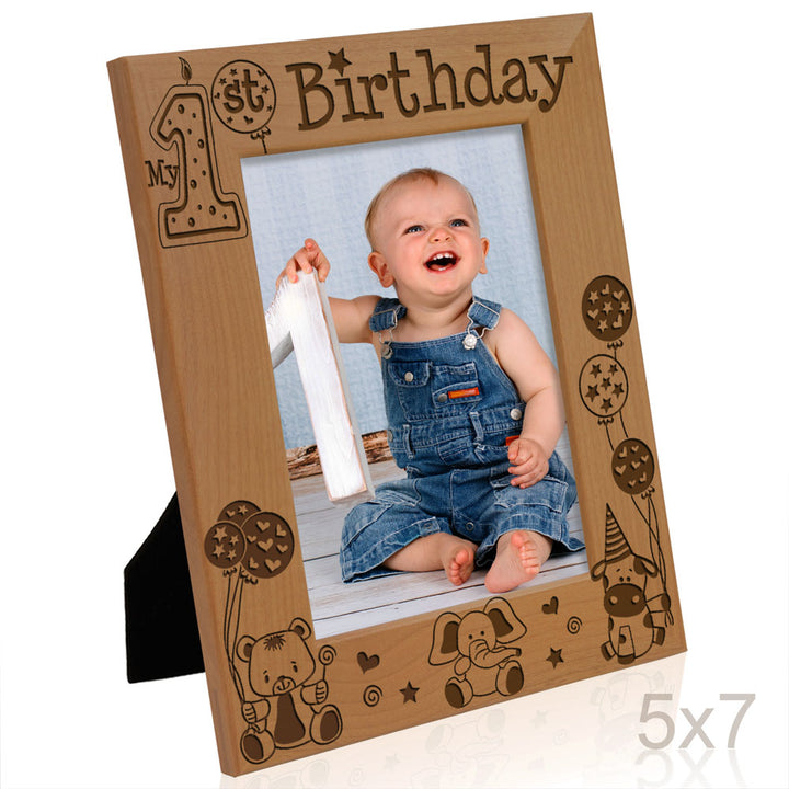 My First Birthday Wood Frame