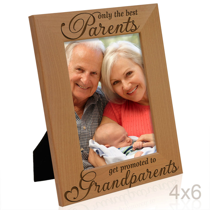 Only the Best Parents Get Promoted to Grandparents Wood Frame