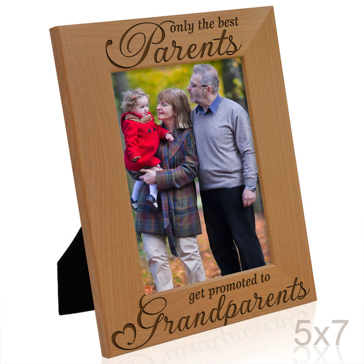 Only the Best Parents Get Promoted to Grandparents Wood Frame
