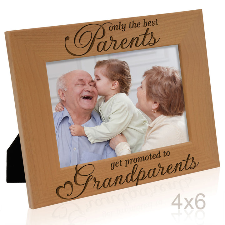 Only the Best Parents Get Promoted to Grandparents Wood Frame