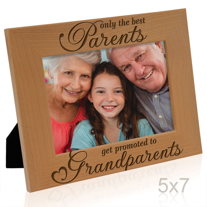 Only the Best Parents Get Promoted to Grandparents Wood Frame