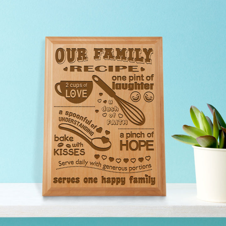 Our Family Recipe Wood Plaque