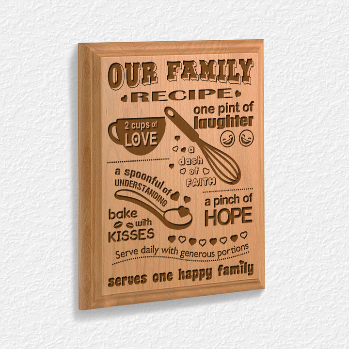 Our Family Recipe Wood Plaque