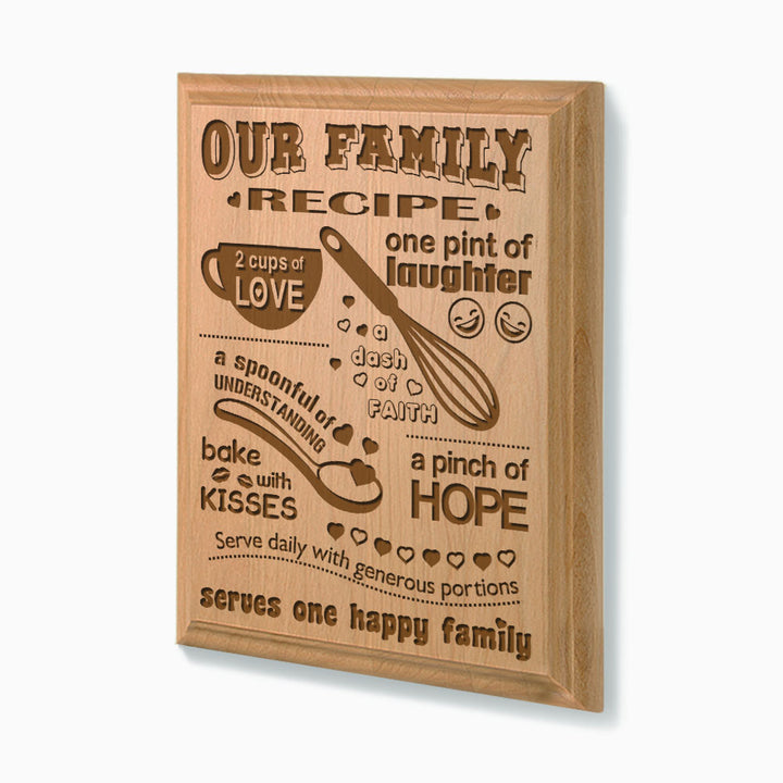 Our Family Recipe Wood Plaque