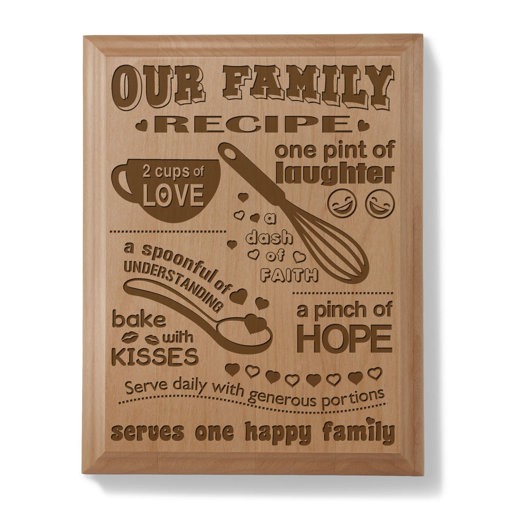 Our Family Recipe Wood Plaque