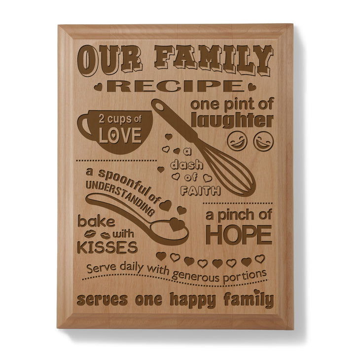 Our Family Recipe Wood Plaque