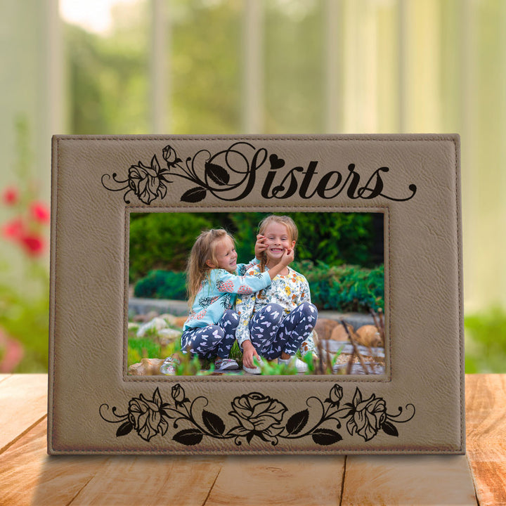 Sisters - Roses Leather Frame