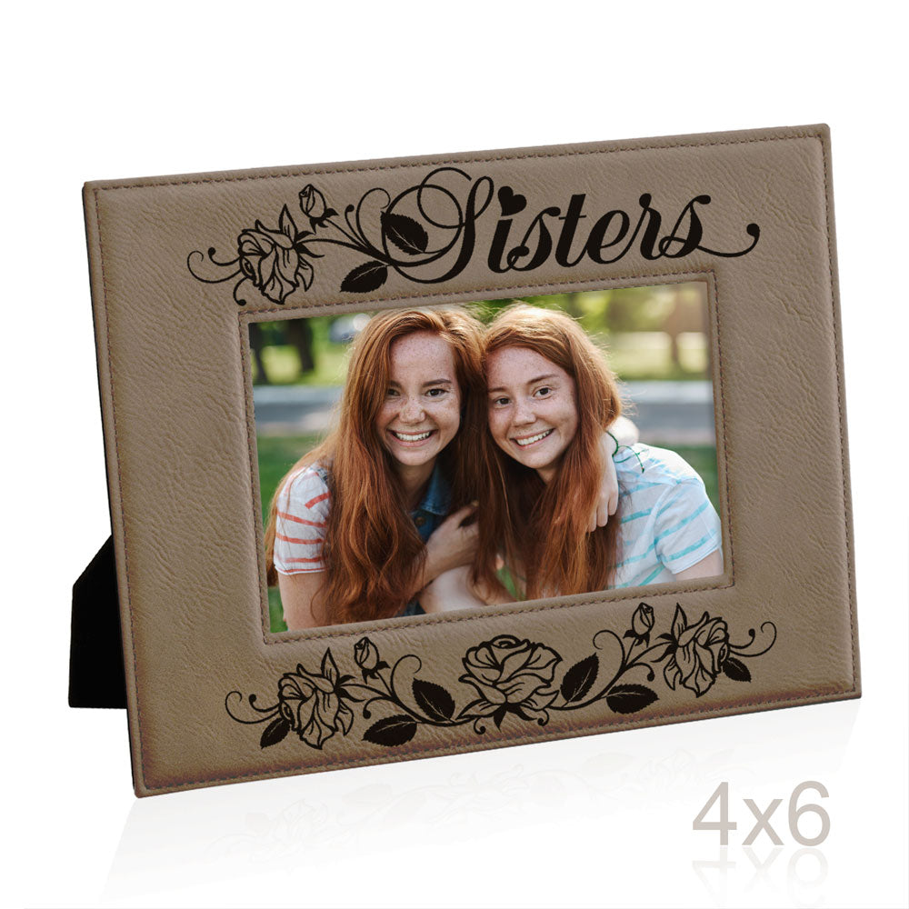 Sisters - Roses Leather Frame
