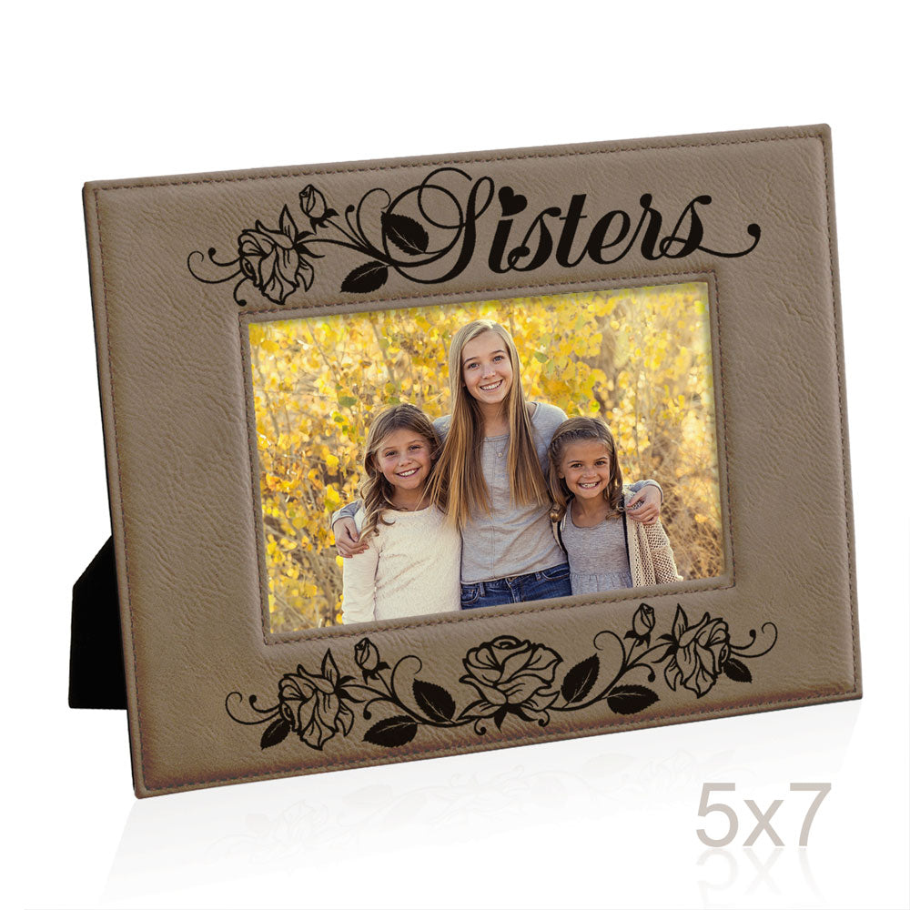 Sisters - Roses Leather Frame