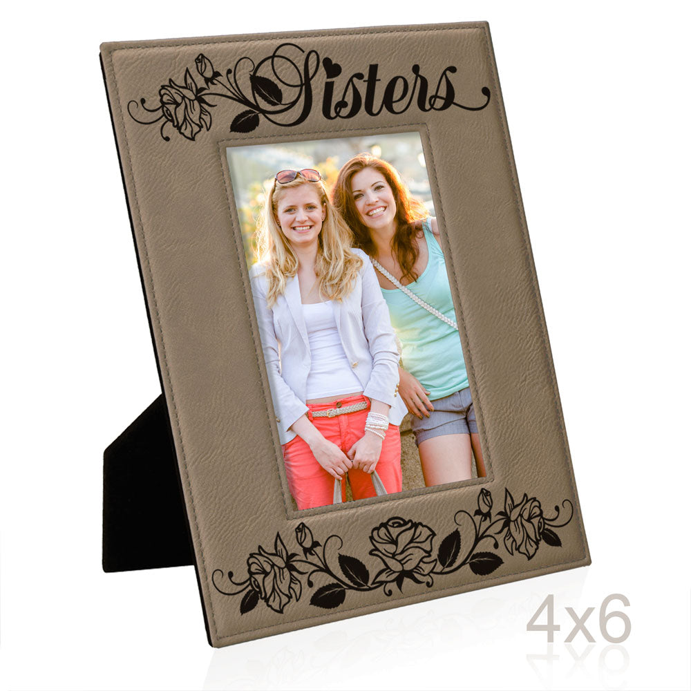 Sisters - Roses Leather Frame