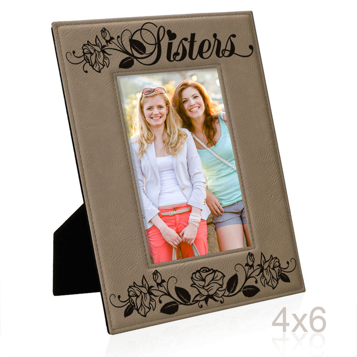 Sisters - Roses Leather Frame