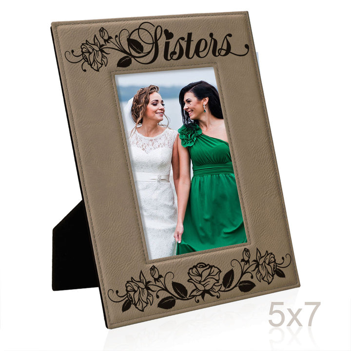 Sisters - Roses Leather Frame