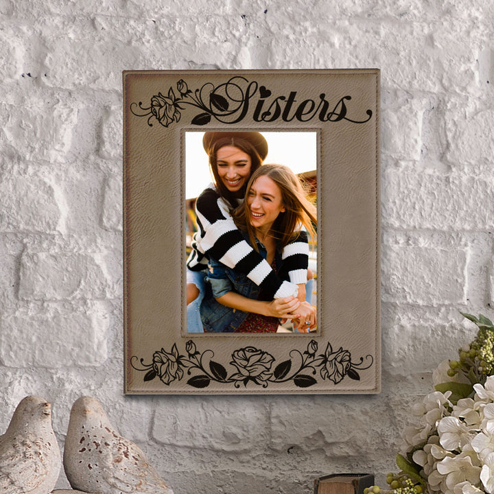 Sisters - Roses Leather Frame