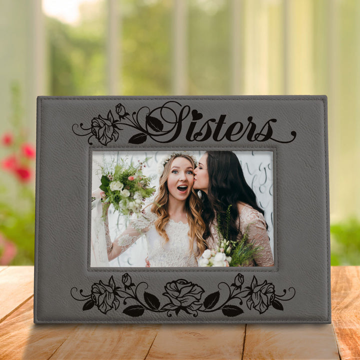 Sisters - Roses Leather Frame