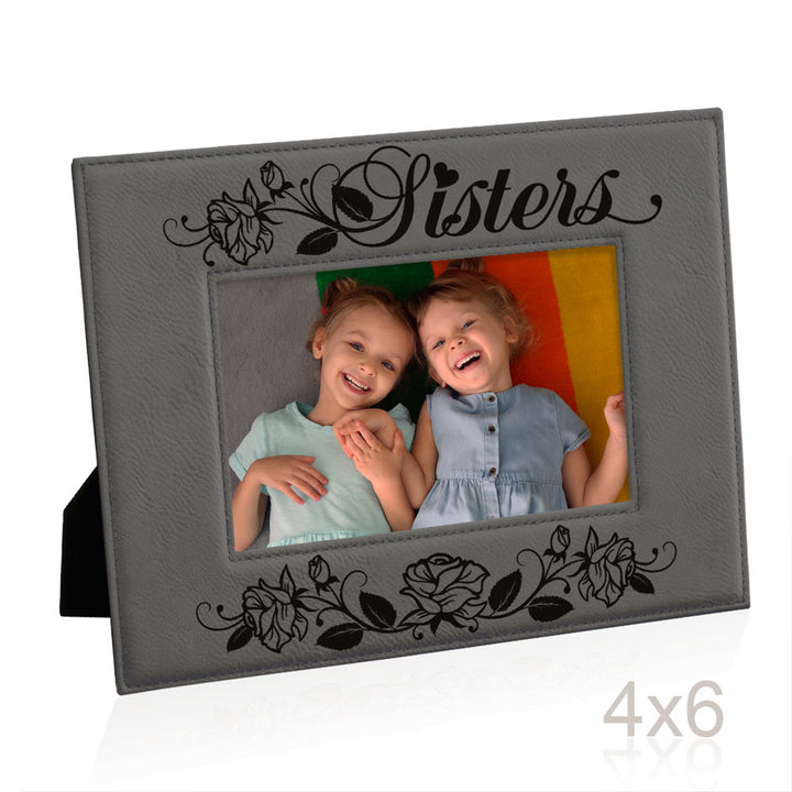 Sisters - Roses Leather Frame