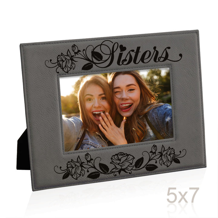 Sisters - Roses Leather Frame