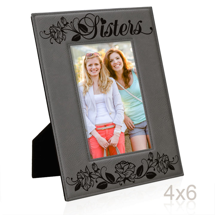 Sisters - Roses Leather Frame